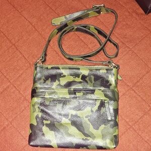 Mark And Graham Camo Crossbody Leather Bag